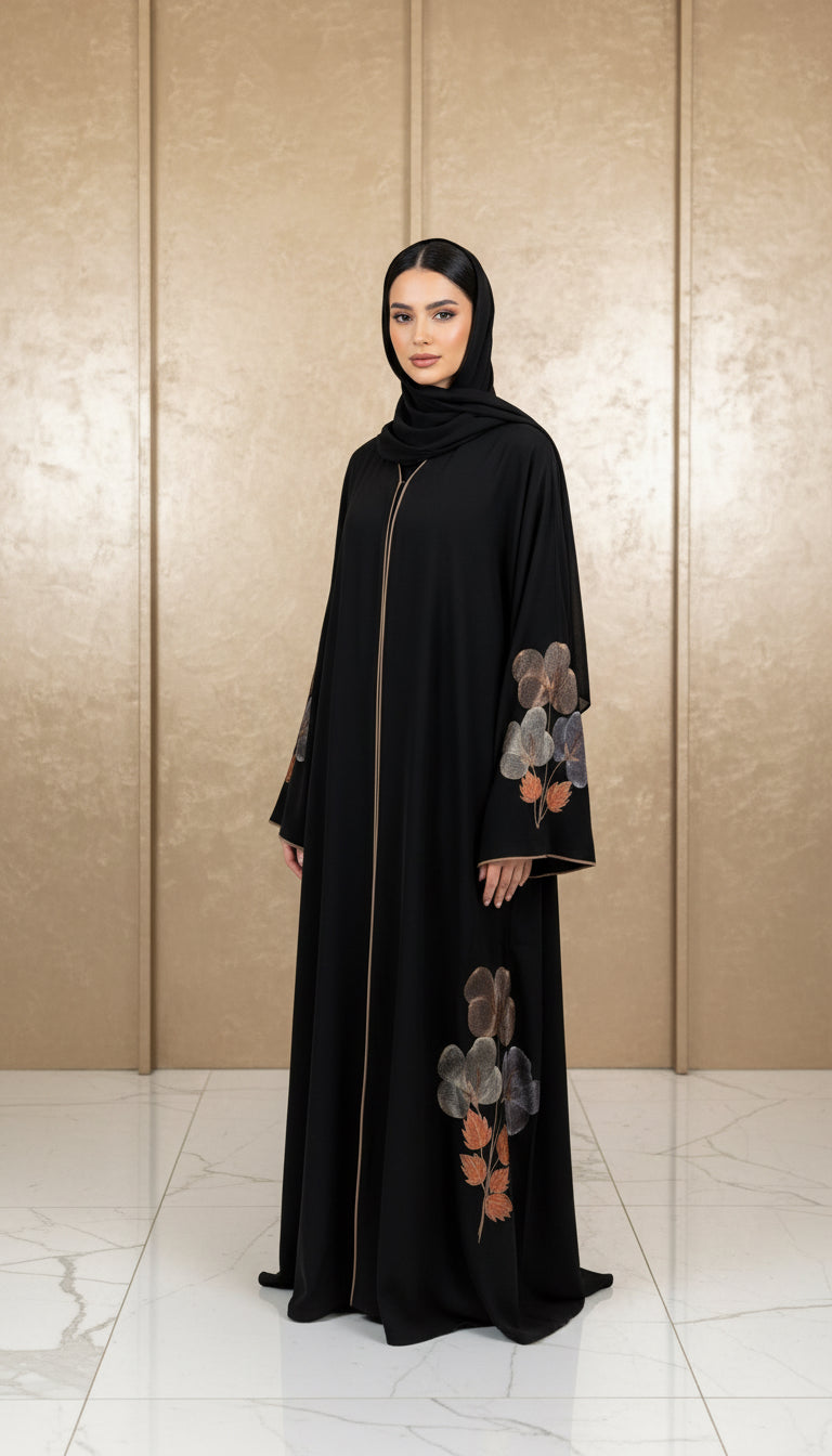 ABAYA BRODÉ FLEURIE