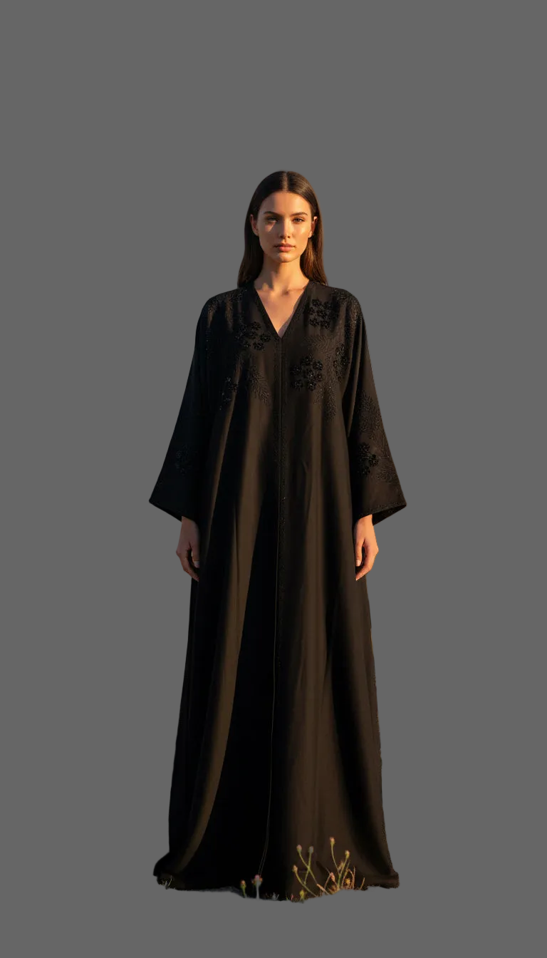 ABAYA FARASHA petite fleurs velours