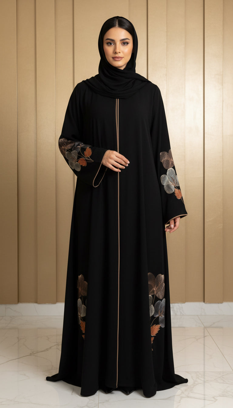 ABAYA BRODÉ FLEURIE